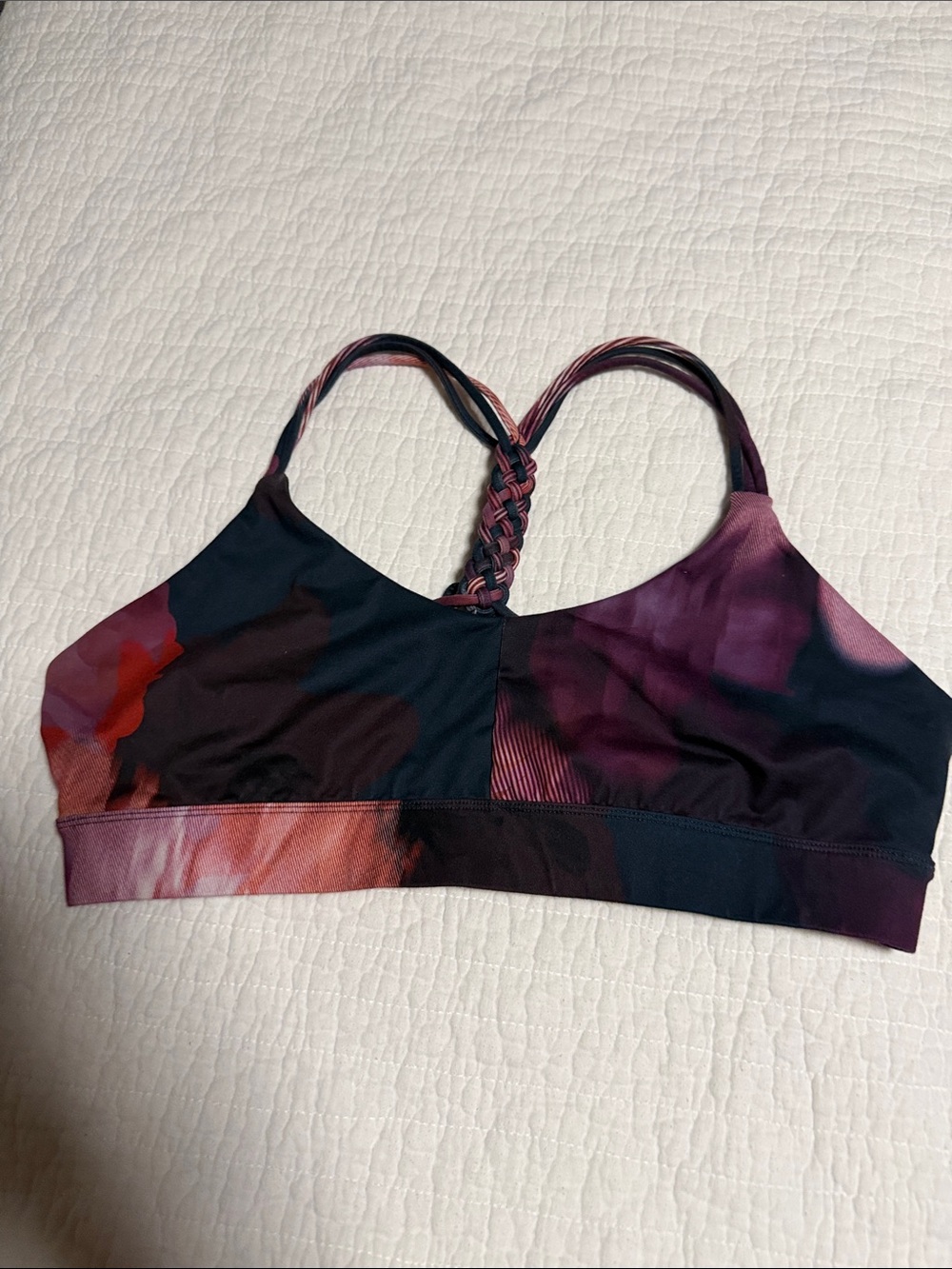 JoyLab Plum Multi Bra Top with Braided Back Straps